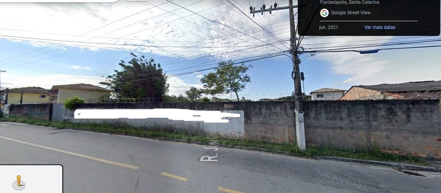 Vista da testada da área na Rua José Correia
